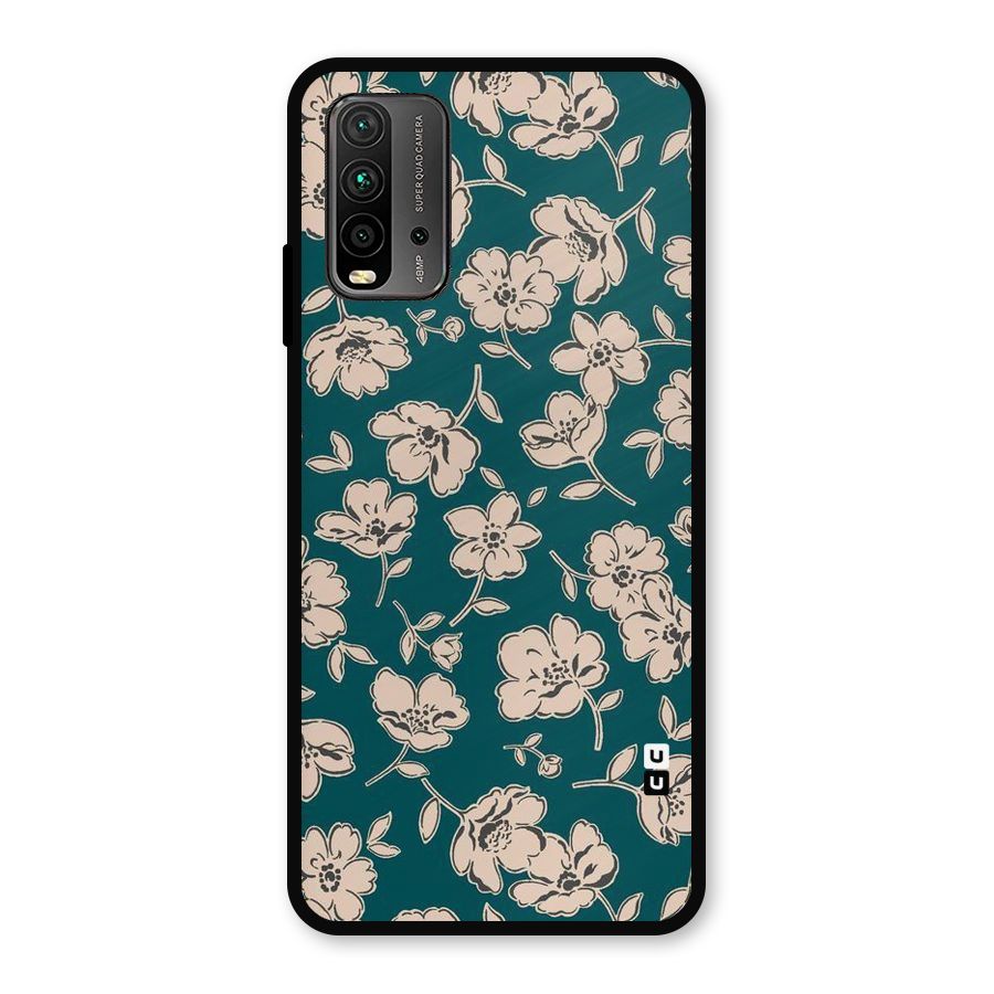 Beauty Green Bloom Metal Back Case for Redmi 9 Power