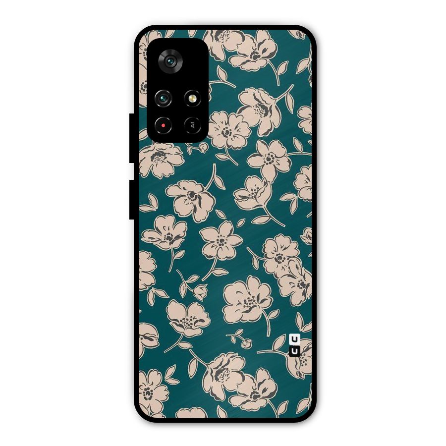 Beauty Green Bloom Metal Back Case for Redmi Note 11T 5G
