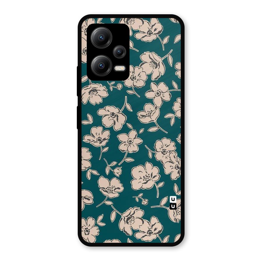 Beauty Green Bloom Metal Back Case for Redmi Note 12 5G