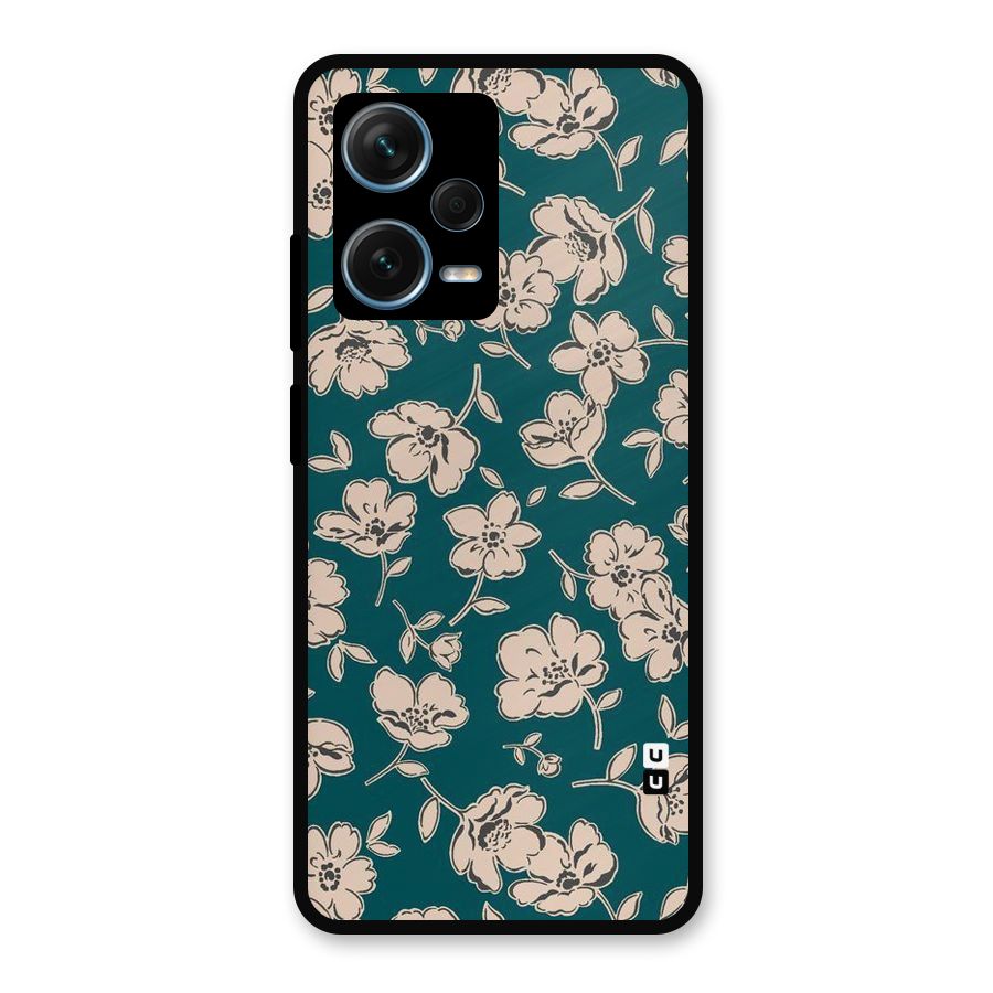 Beauty Green Bloom Metal Back Case for Redmi Note 12 Pro Plus 5G