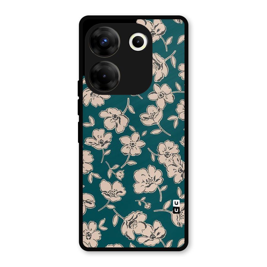Beauty Green Bloom Metal Back Case for Tecno Camon 20 Pro