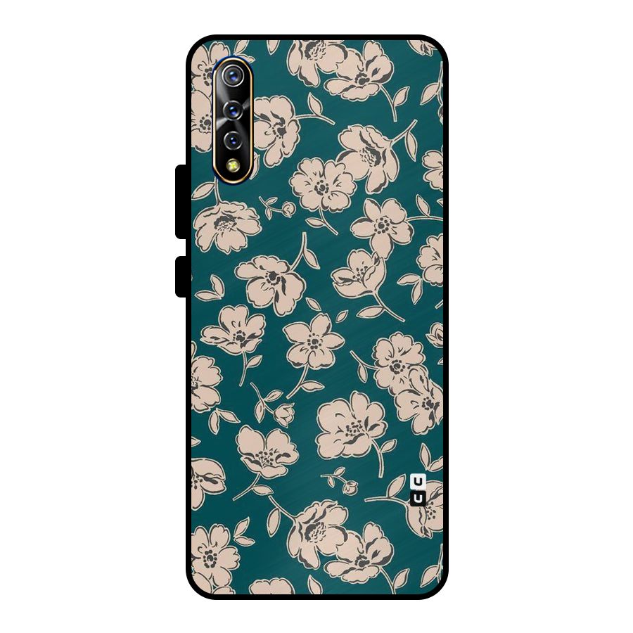 Beauty Green Bloom Metal Back Case for Vivo S1