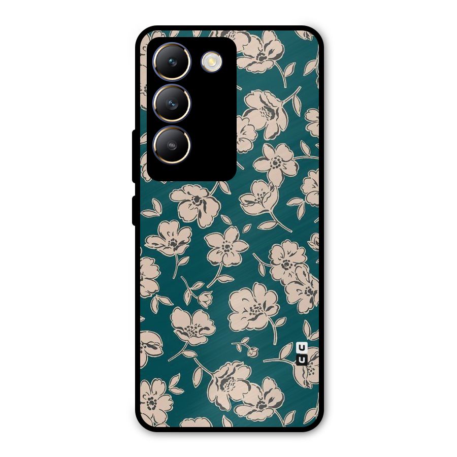Beauty Green Bloom Metal Back Case for Vivo T3 5G