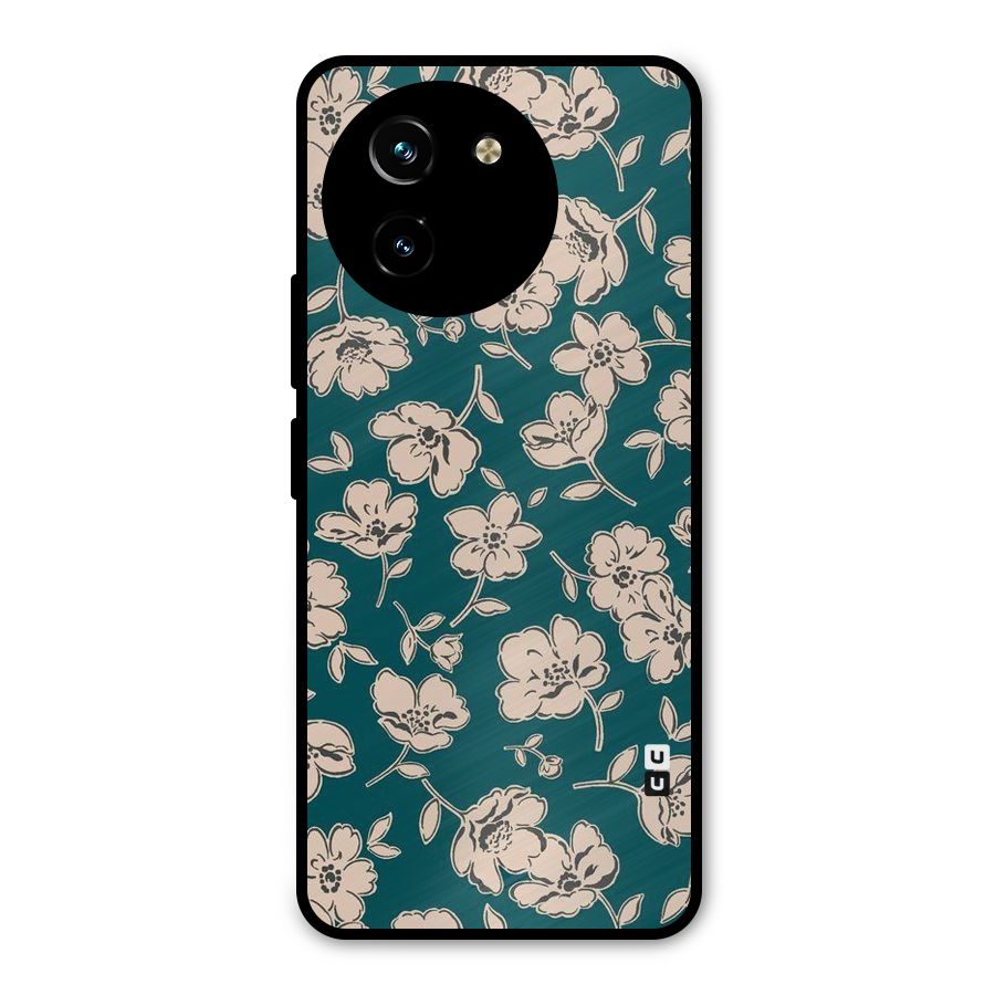 Beauty Green Bloom Metal Back Case for Vivo T3x