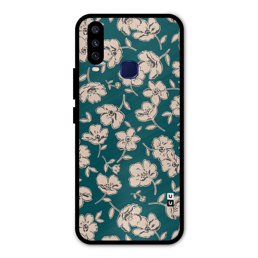 Beauty Green Bloom Metal Back Case for Vivo V17
