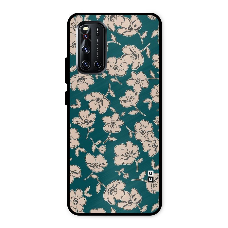 Beauty Green Bloom Metal Back Case for Vivo V19