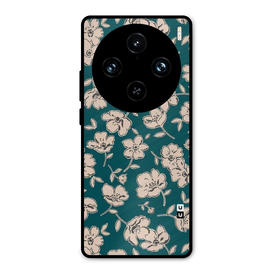 Beauty Green Bloom Metal Back Case for Vivo X100 Pro