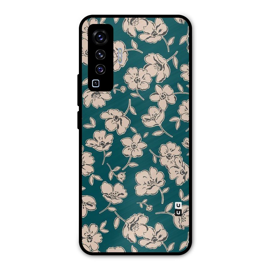 Beauty Green Bloom Metal Back Case for Vivo X50