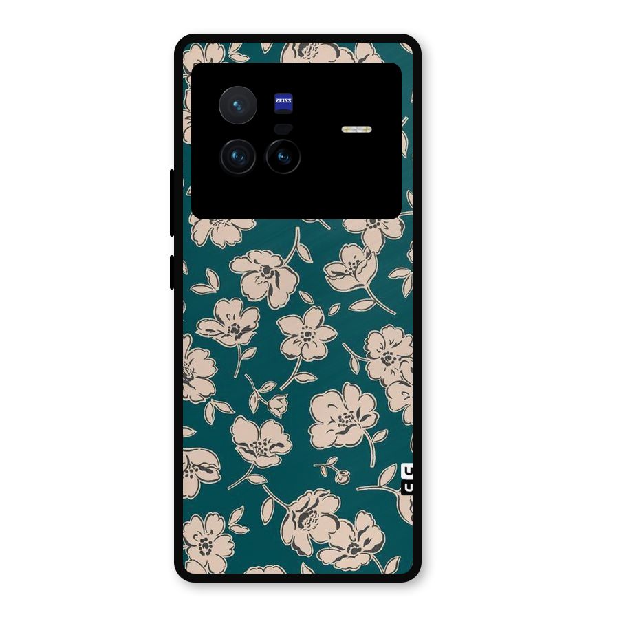 Beauty Green Bloom Metal Back Case for Vivo X80