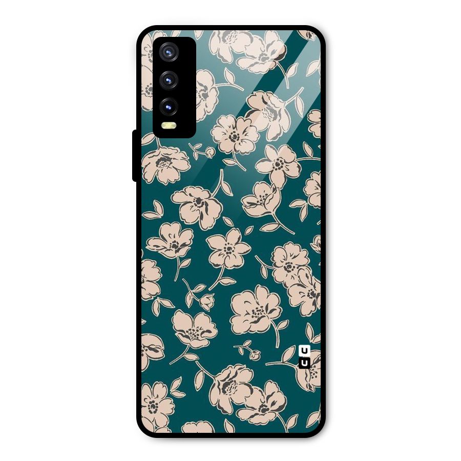 Beauty Green Bloom Metal Back Case for Vivo Y20g