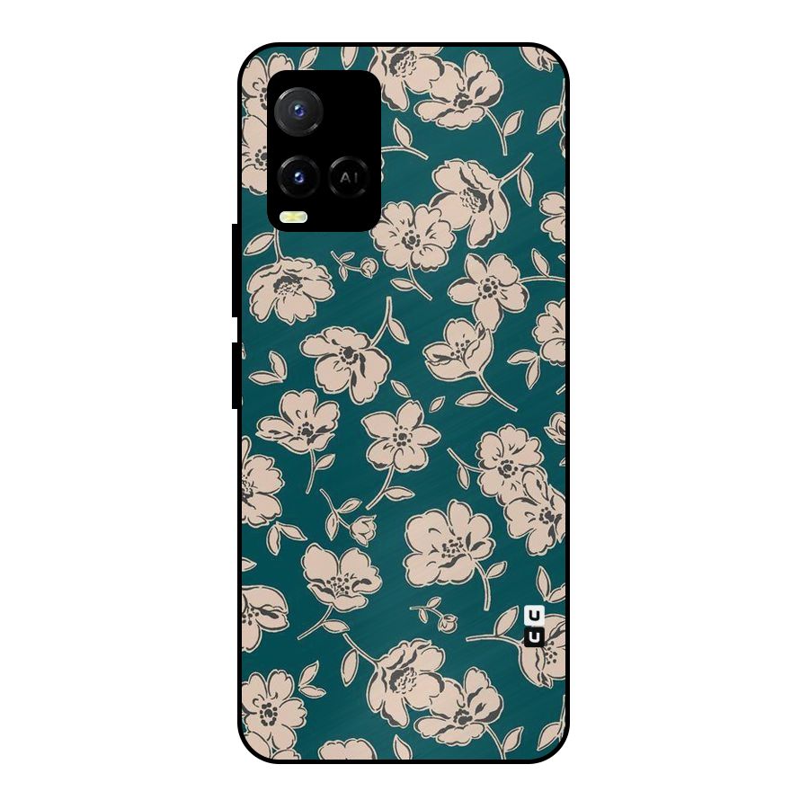 Beauty Green Bloom Metal Back Case for Vivo Y21T