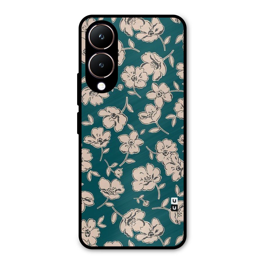 Beauty Green Bloom Metal Back Case for Vivo Y28