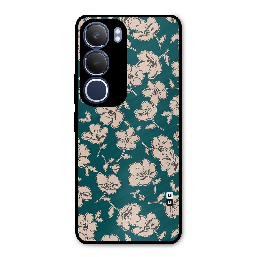 Beauty Green Bloom Metal Back Case for Vivo Y29