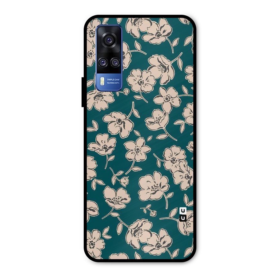 Beauty Green Bloom Metal Back Case for Vivo Y31