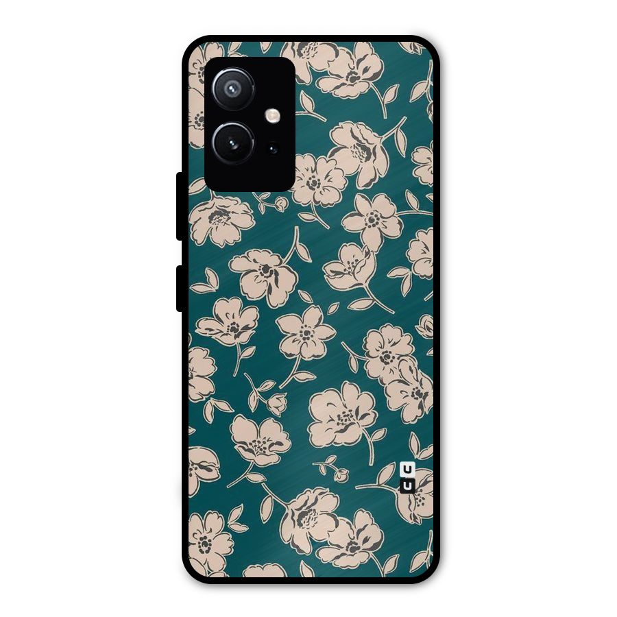Beauty Green Bloom Metal Back Case for Vivo Y75 5G