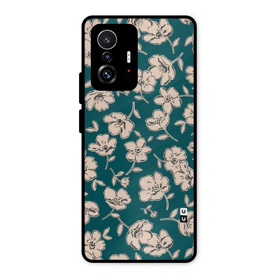 Beauty Green Bloom Metal Back Case for Xiaomi 11T Pro