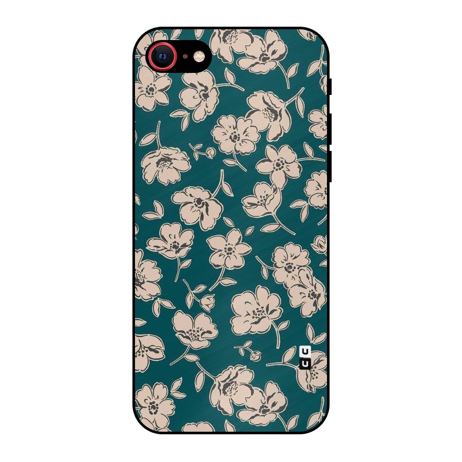 Beauty Green Bloom Metal Back Case for iPhone 7