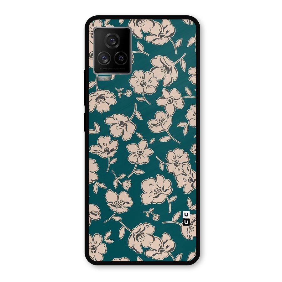 Beauty Green Bloom Metal Back Case for iQOO 7 Legend 5G