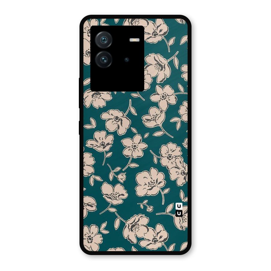 Beauty Green Bloom Metal Back Case for iQOO Neo 6 5G