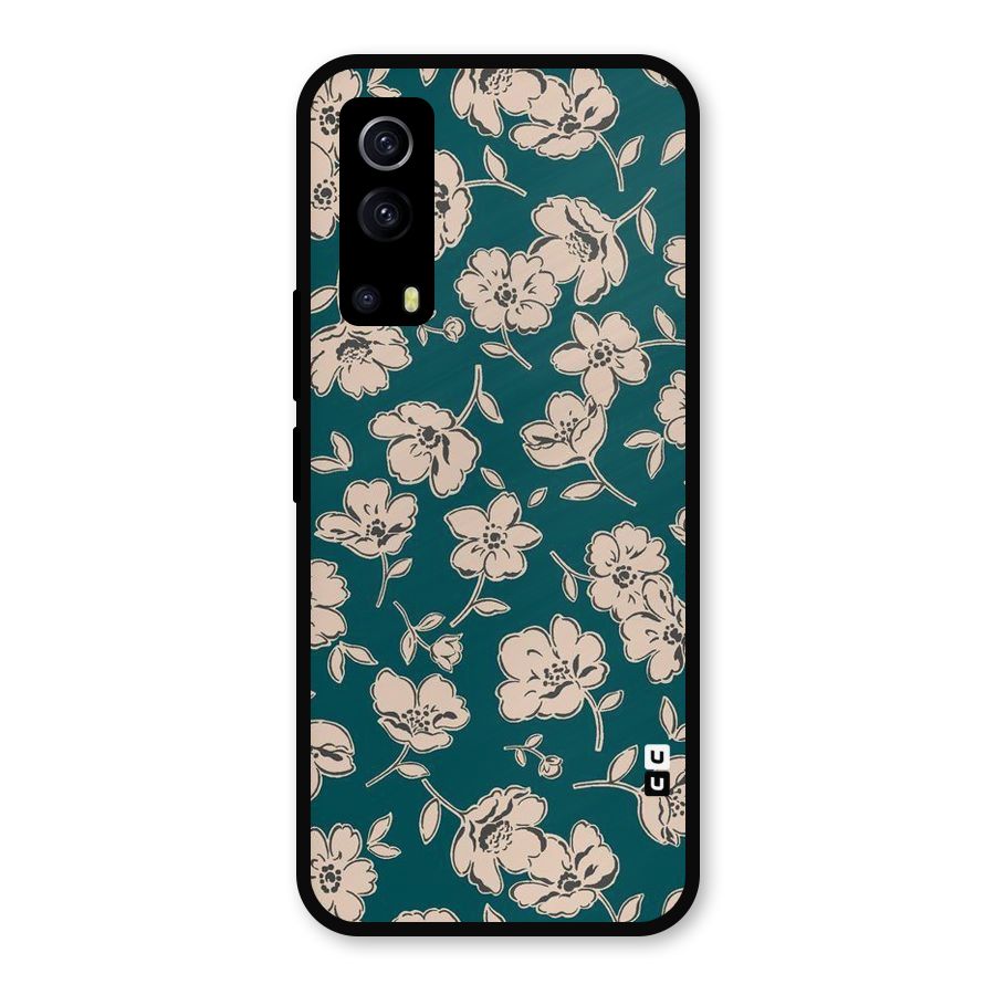 Beauty Green Bloom Metal Back Case for iQOO Z3