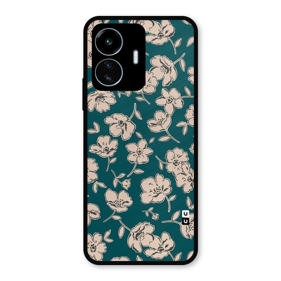 Beauty Green Bloom Metal Back Case for vivo iQOO Z6 Lite 5G