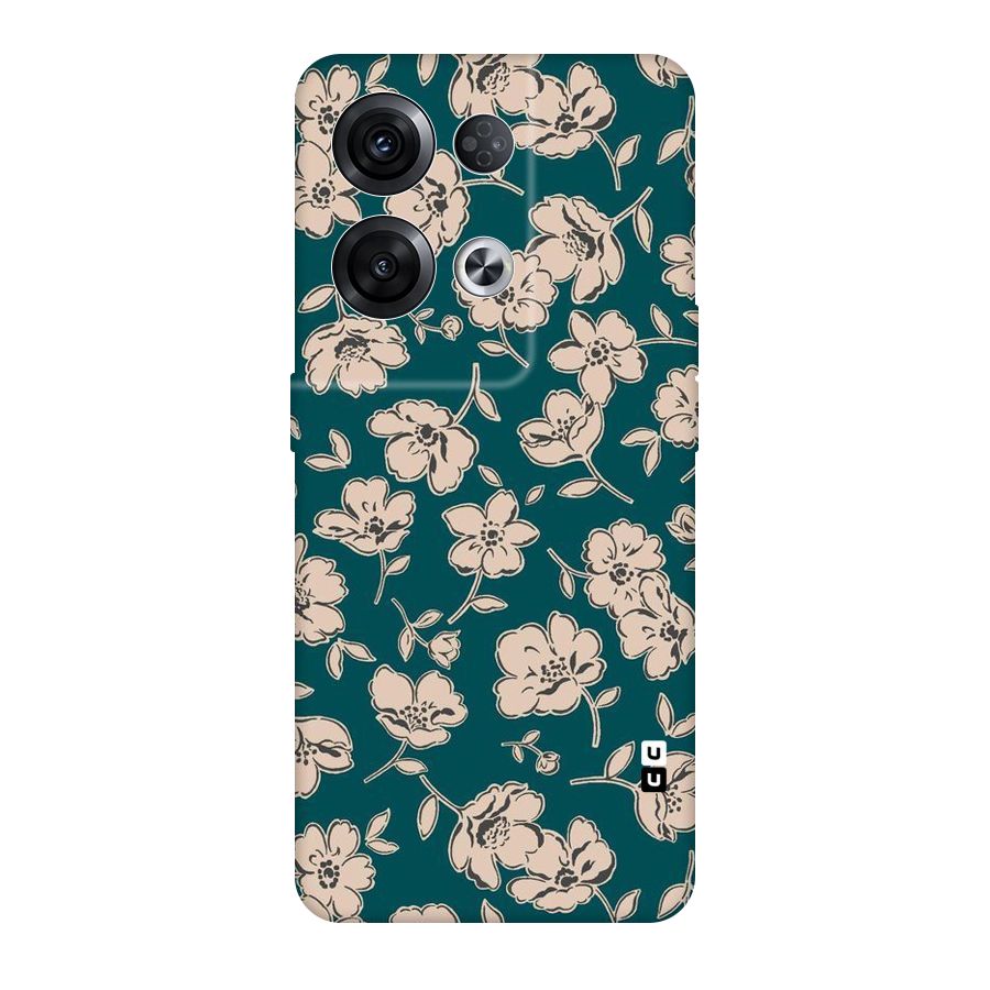 Beauty Green Bloom Original Polycarbonate Back Case for Oppo Reno8 Pro 5G