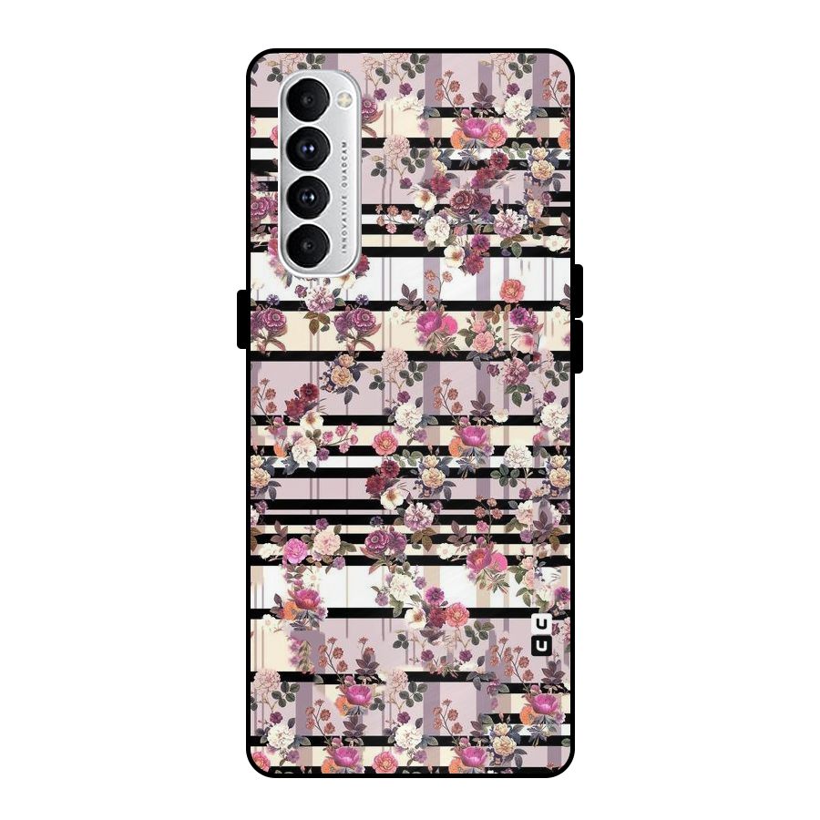 Beauty In Floral Metal Back Case for Oppo Reno4 Pro