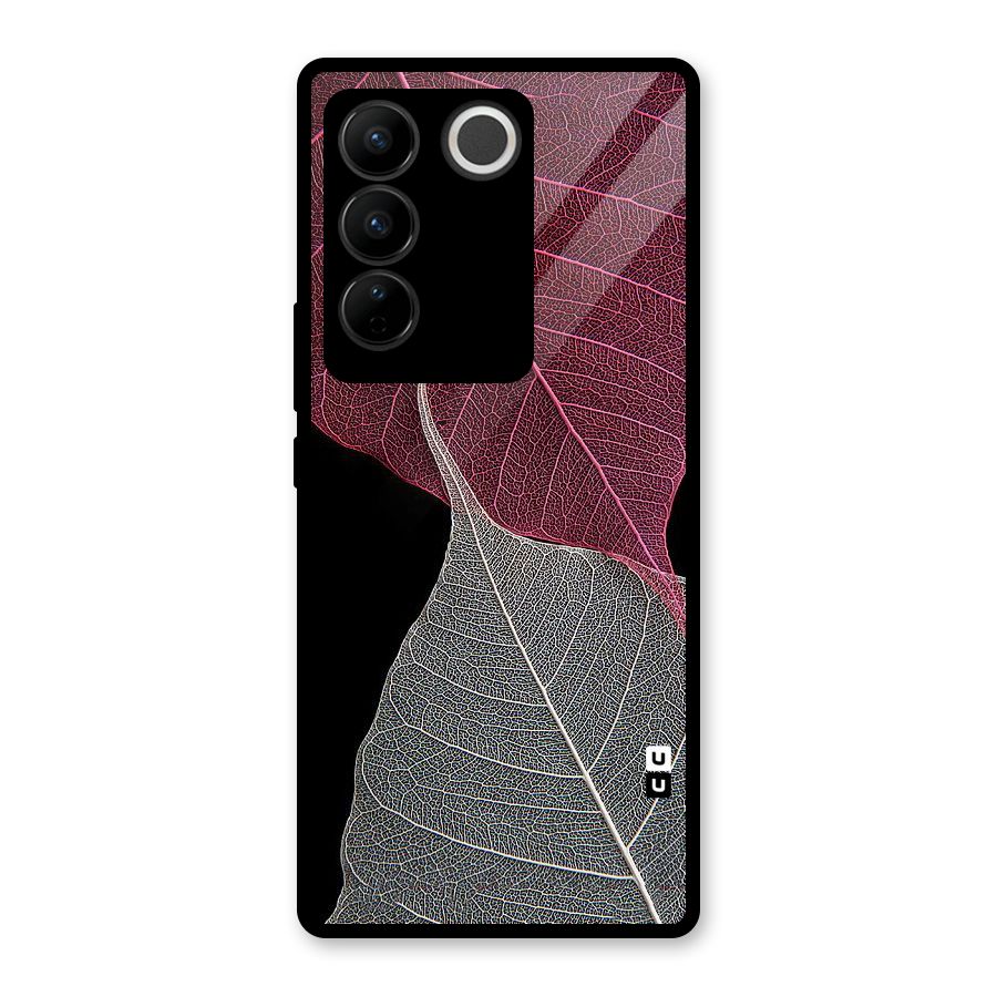 Beauty Leaf Glass Back Case for Vivo V27 Pro