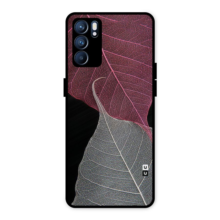 Beauty Leaf Metal Back Case for Oppo Reno6 5G