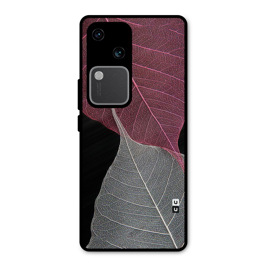 Beauty Leaf Metal Back Case for Vivo V30 Pro