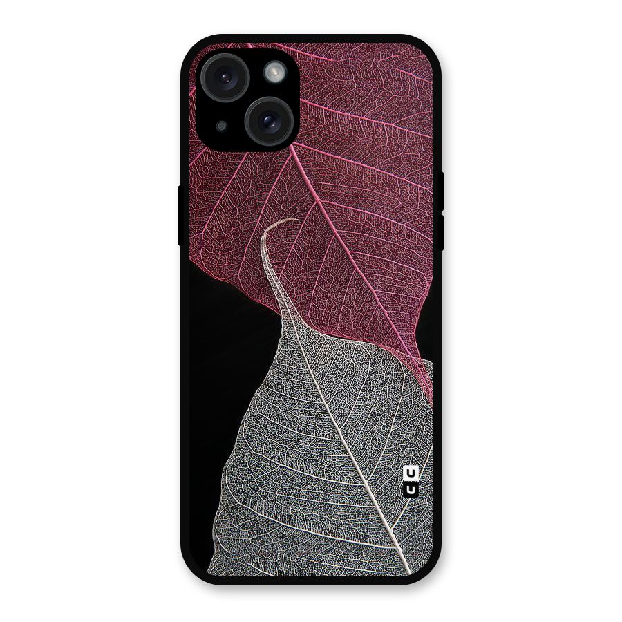 Beauty Leaf Metal Back Case for iPhone 15 Plus