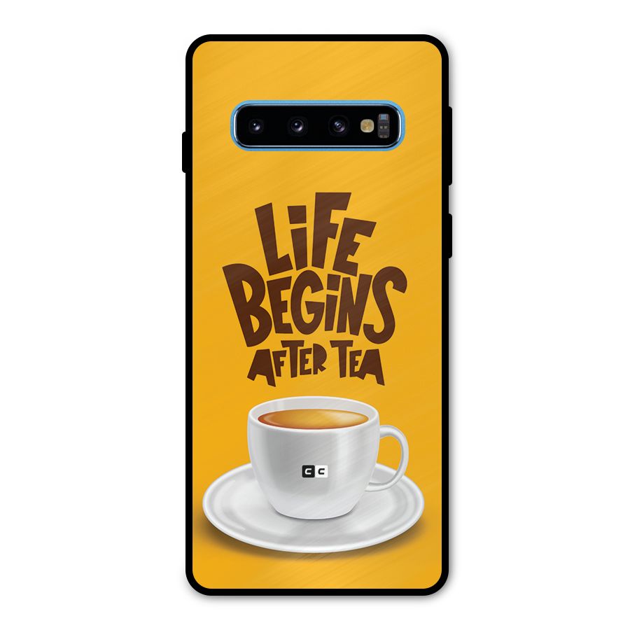 Begins After Tea Metal Back Case for Galaxy S10