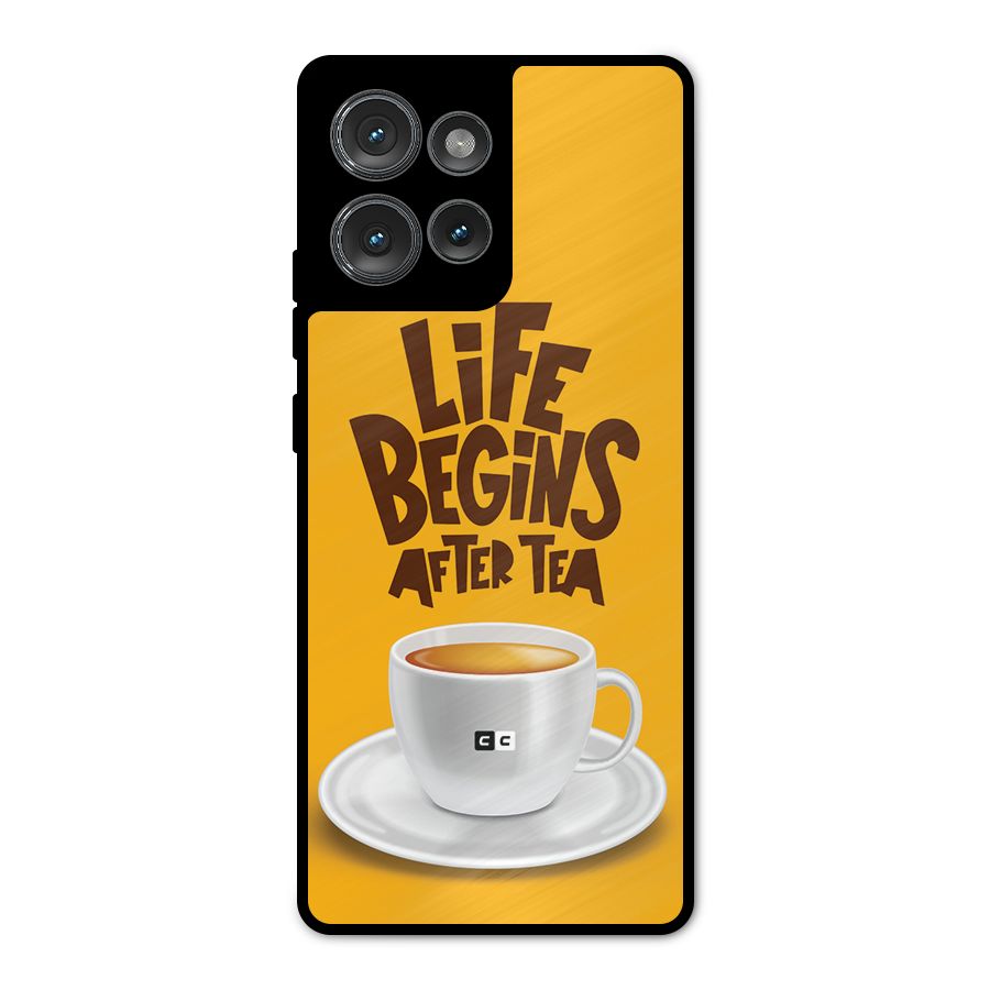Begins After Tea Metal Back Case for Motorola Edge 50