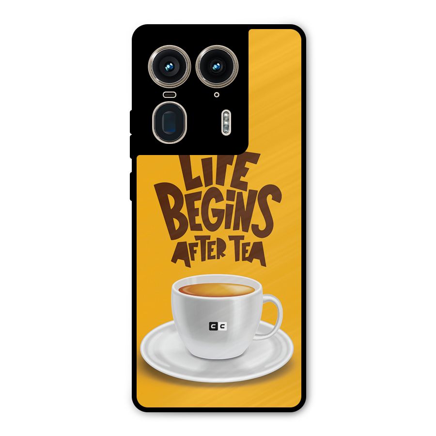 Begins After Tea Metal Back Case for Motorola Edge 50 Ultra