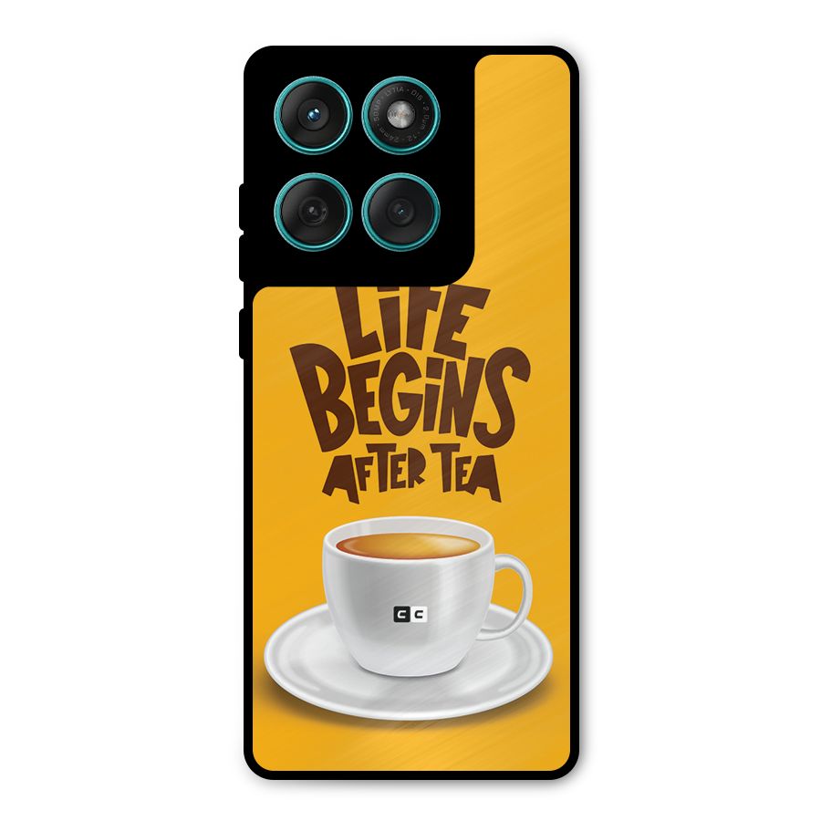 Begins After Tea Metal Back Case for Motorola Edge 60 Fusion