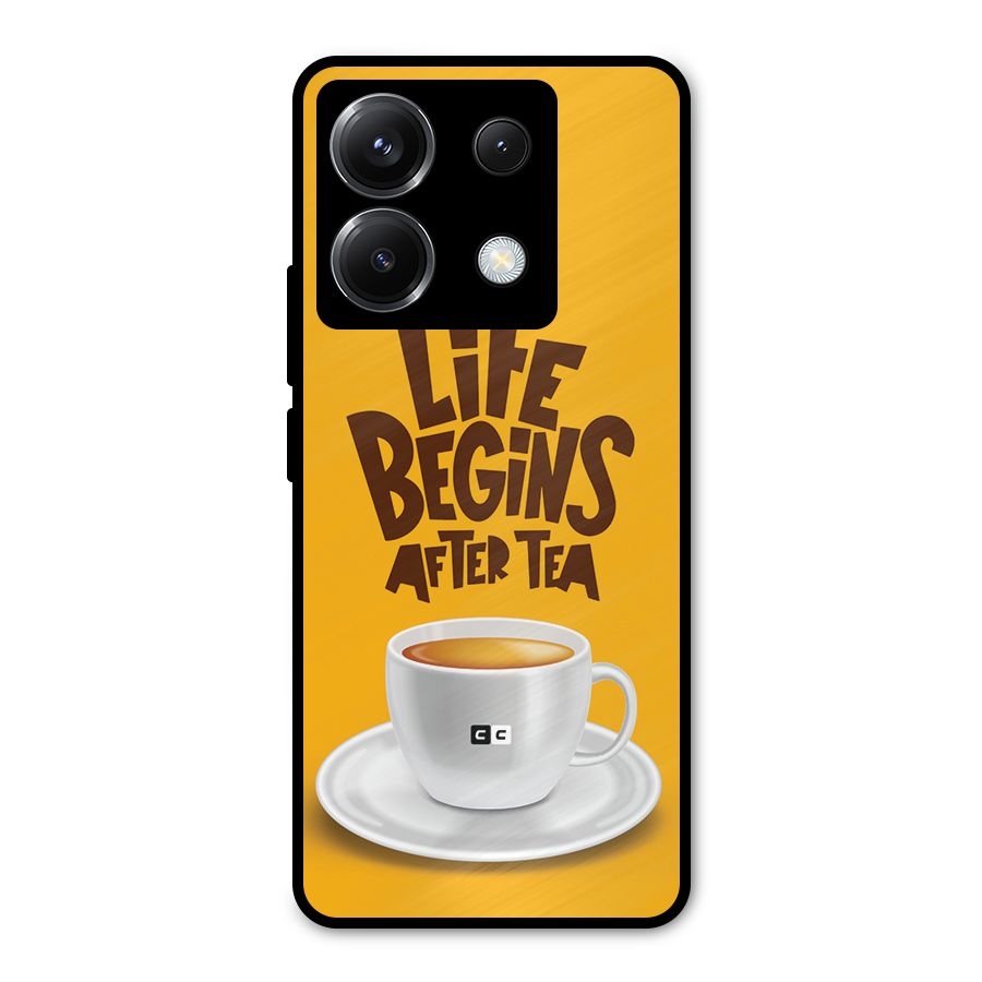 Begins After Tea Metal Back Case for Poco X6