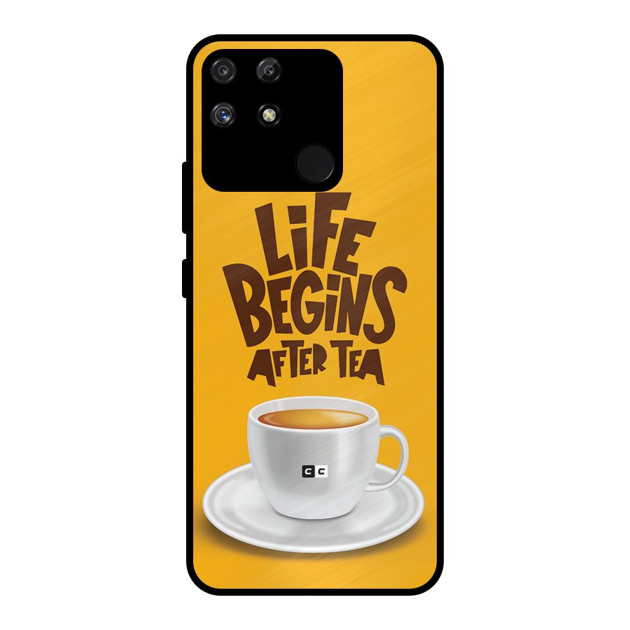 Begins After Tea Metal Back Case for Realme Narzo 50A