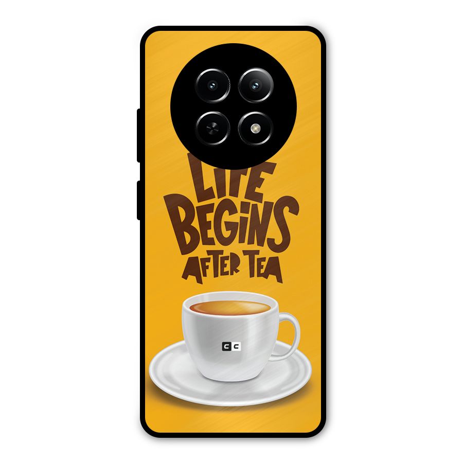 Begins After Tea Metal Back Case for Realme Narzo 70x 5G