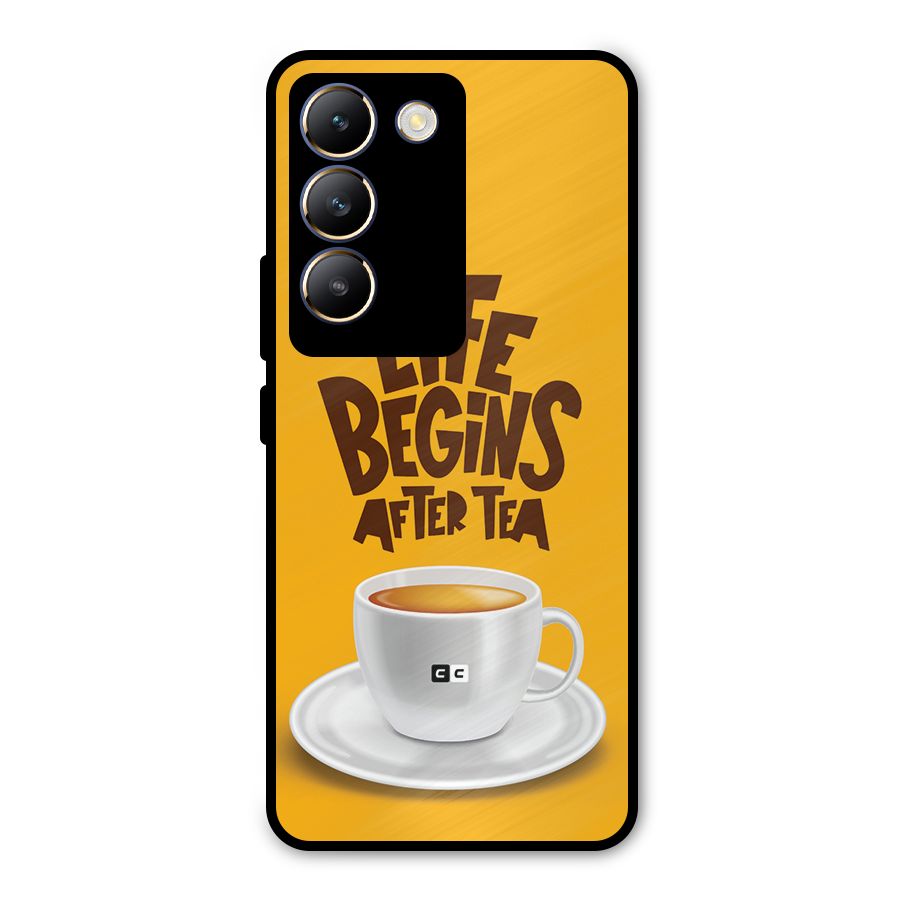 Begins After Tea Metal Back Case for Vivo T3 5G