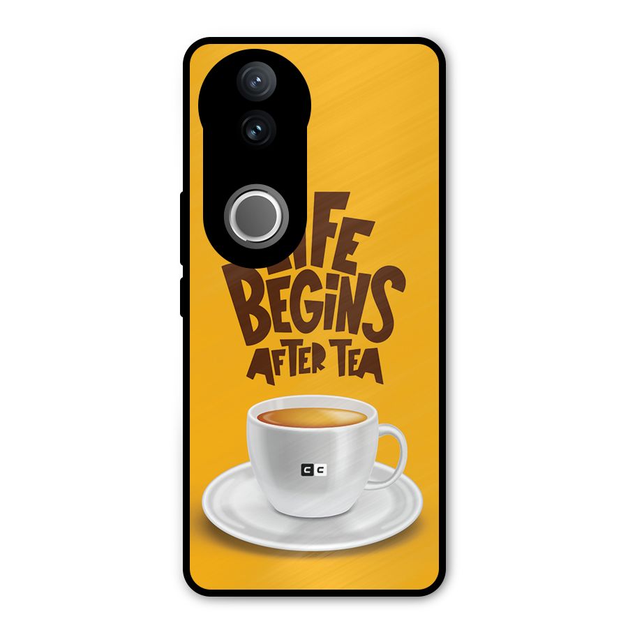 Begins After Tea Metal Back Case for Vivo V50