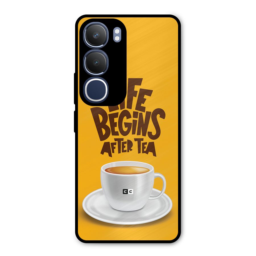 Begins After Tea Metal Back Case for Vivo Y29
