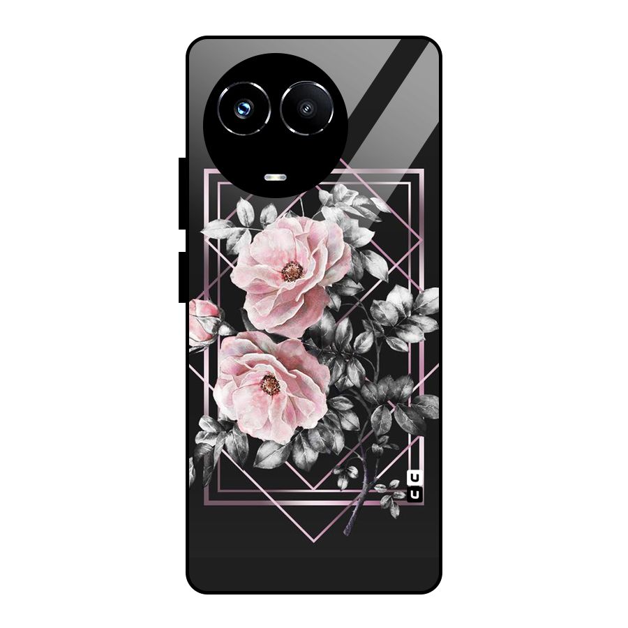 Beguilling Pink Floral Glass Back Case for Realme 11X