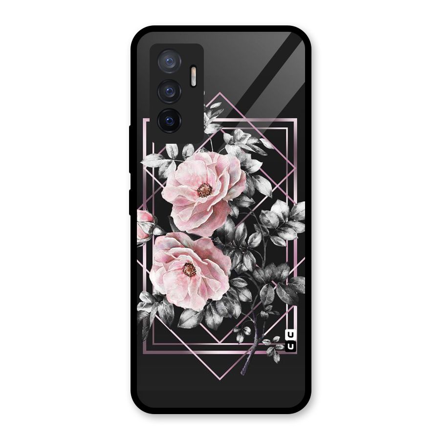 Beguilling Pink Floral Glass Back Case for Vivo V23e