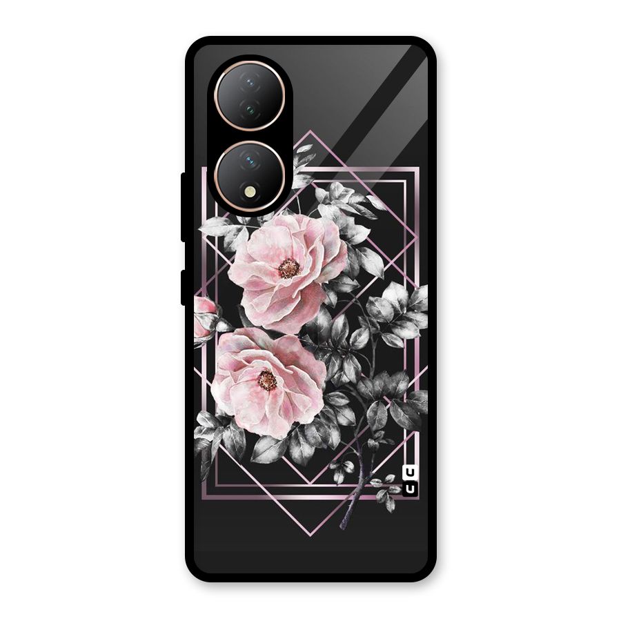 Beguilling Pink Floral Glass Back Case for Vivo Y100A