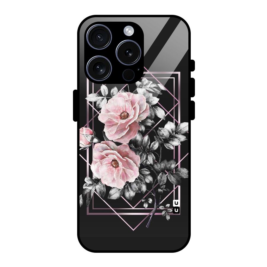 Beguilling Pink Floral Glass Back Case for iPhone 15 Pro