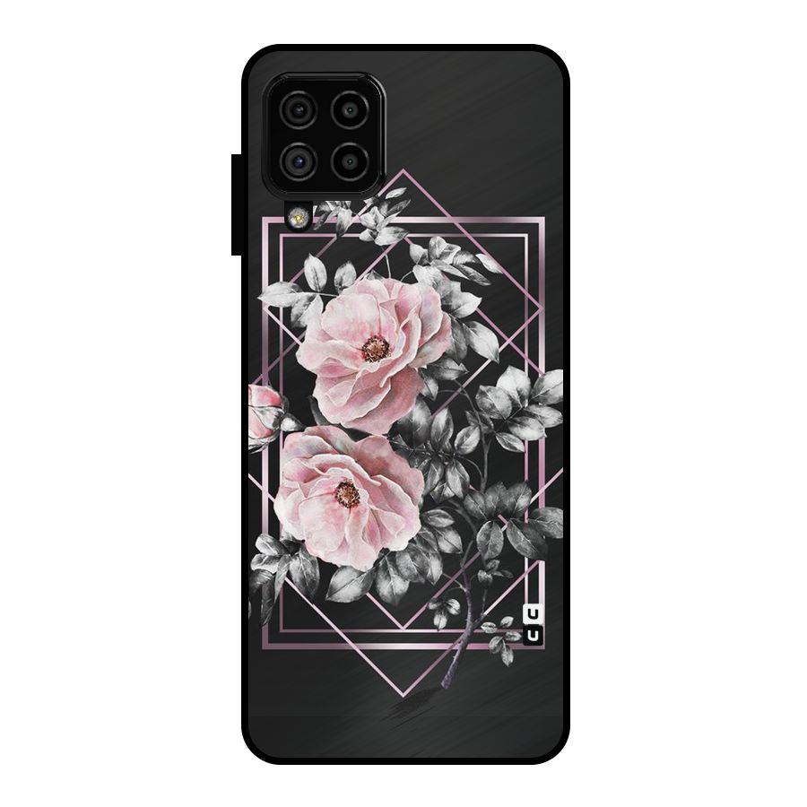 Beguilling Pink Floral Metal Back Case for Galaxy A22 4G