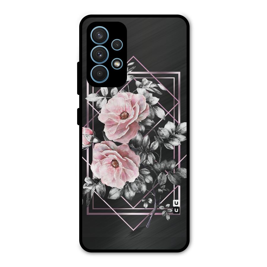 Beguilling Pink Floral Metal Back Case for Galaxy A32