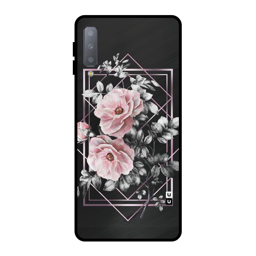 Beguilling Pink Floral Metal Back Case for Galaxy A7 (2018)