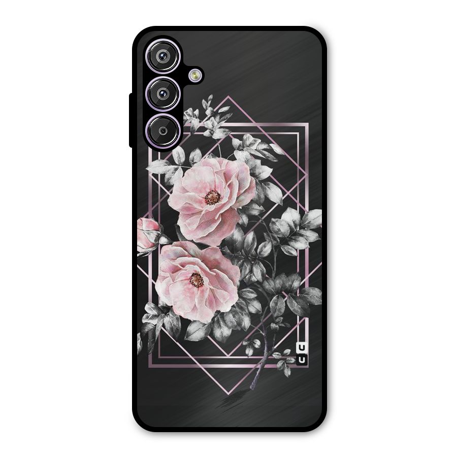 Beguilling Pink Floral Metal Back Case for Galaxy F15