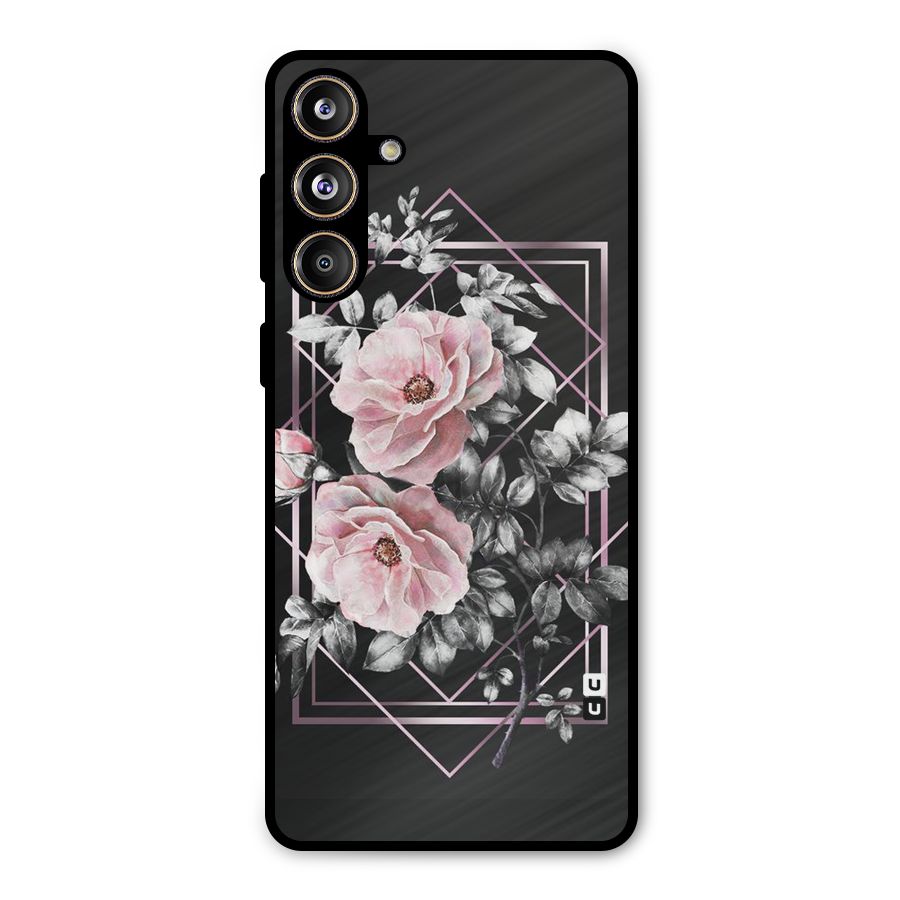 Beguilling Pink Floral Metal Back Case for Galaxy F55